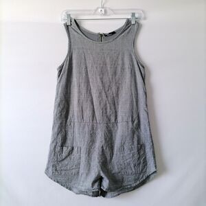 BDG Womens Gray Mid Rise Crinkled Sleeveless Pockets Boxy One Piece Romper Sz S